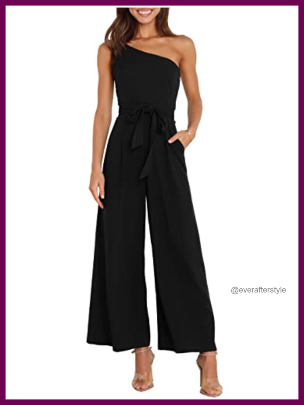 One Shoulder Sleeveless Romper Dressy Jumpsuit High Waist Backless Tie